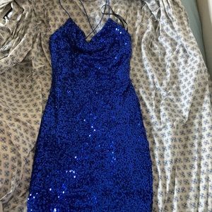 Windsor Blue Raelyn Sequin Mini Party dress hoco homecoming